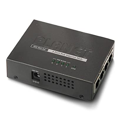 INJECTOR POE 4 PUERTO IEEE 802.3af ALIMENTA 4 CAMARAS y 4 PUERTOS PARA SWITCH