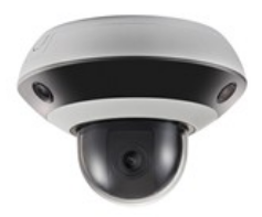 MINI PTZ PANOVU 3 LENTES DE 2mm y PTZ DE 4X ZOOM 2.8 A 12 mm, DWDR, H.265, IR 10 MTS